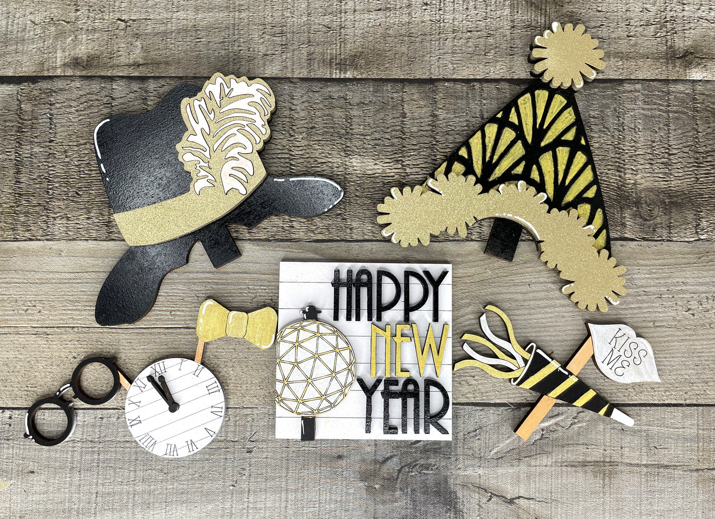 Interchangeable Gnome Insert Set "Happy New Year"