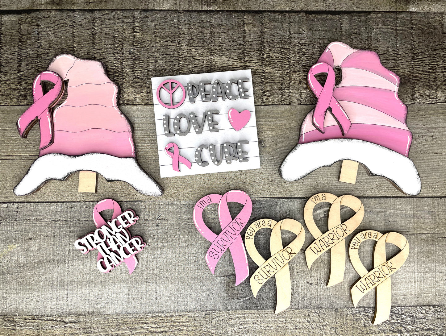 Interchangeable Gnome Insert Set "Cancer Awareness"