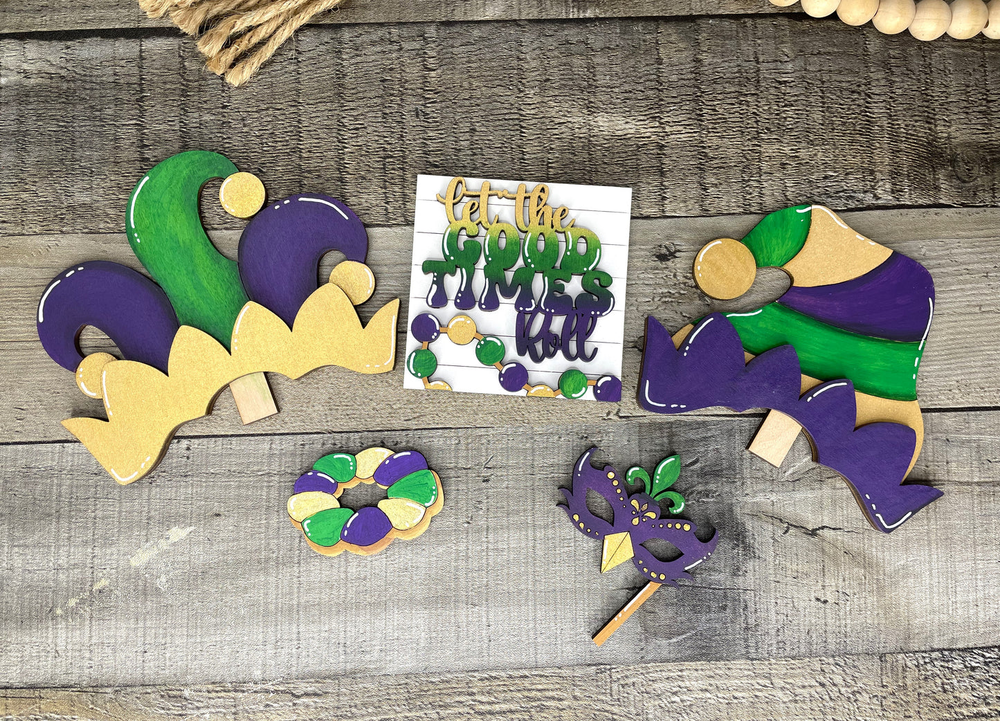 Interchangeable Gnome Insert Set "Mardi Gras"