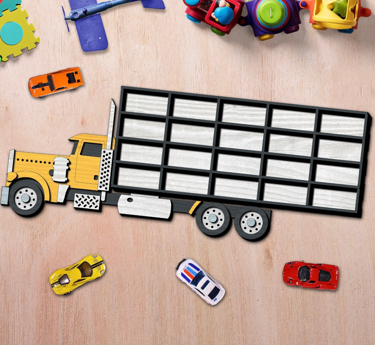 Hot Wheels Truck Car Carrier Display Shelf. Dani Allen Customs