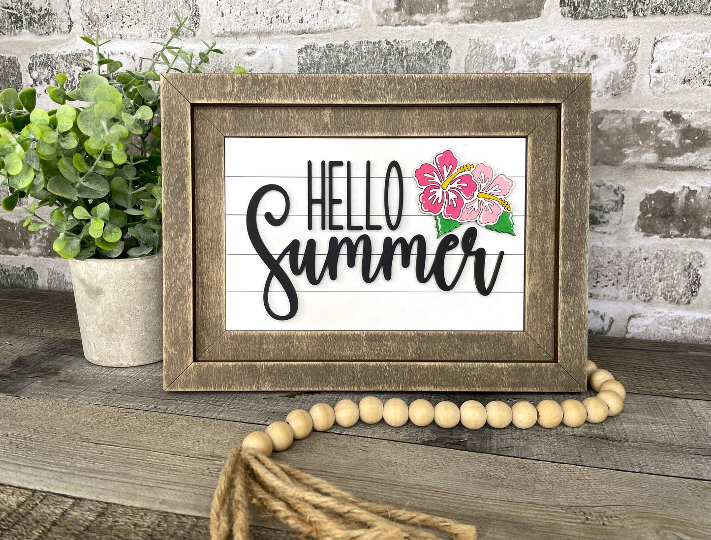 "Hello Summer" Farmhouse Insert