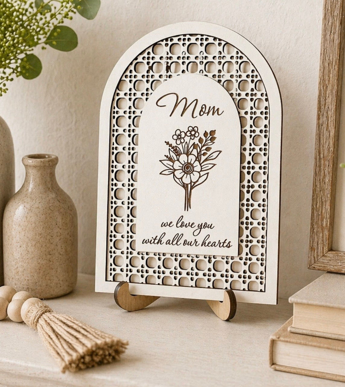 Boho Floral Mom Sign