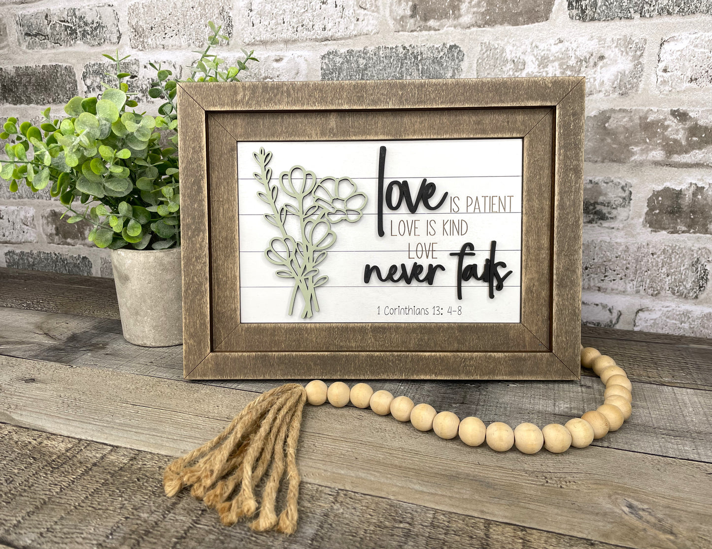 "Love Is Patient" Farmhouse Insert