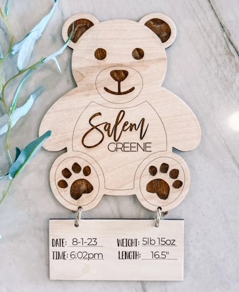 Teddy Bear Milestone and Birth Announcement Set