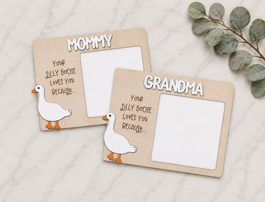 "I Love You  Because" Silly Goose Message Board Magnet