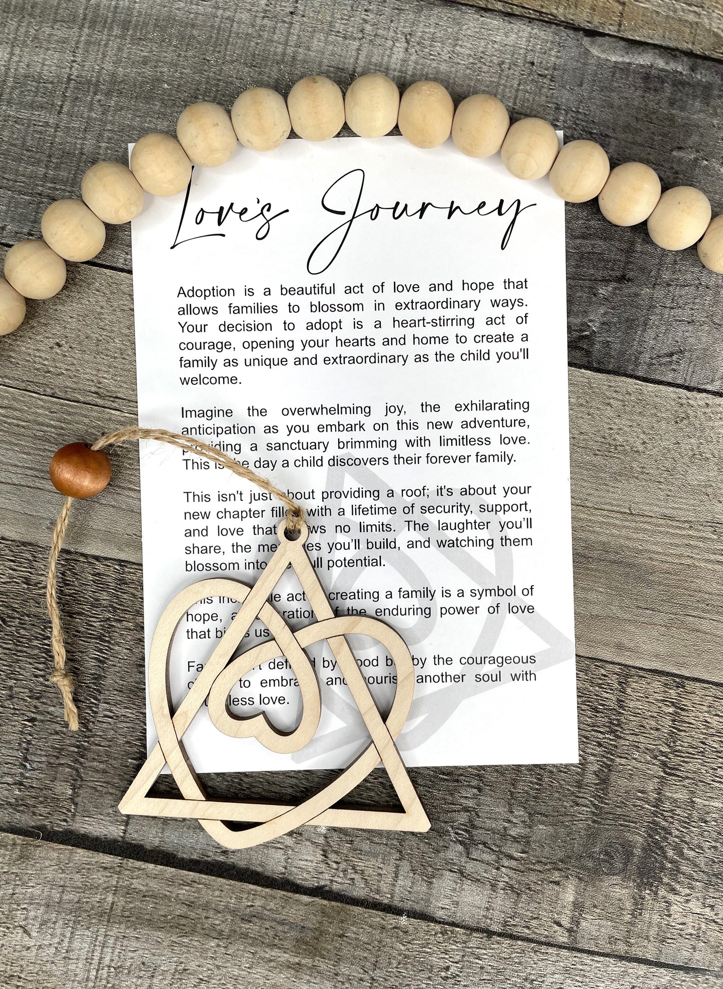 "Love's Journey" Adoption Story Card