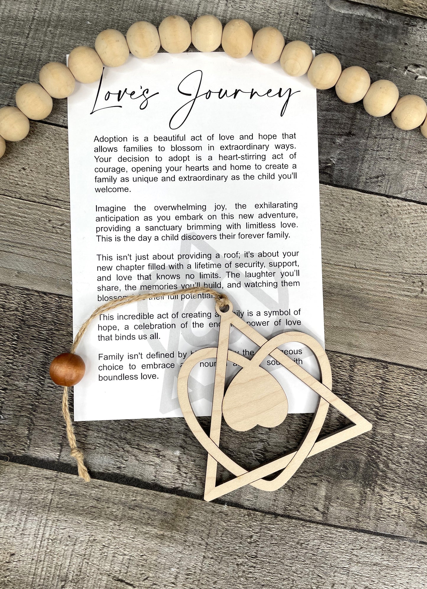 "Love's Journey" Adoption Story Card