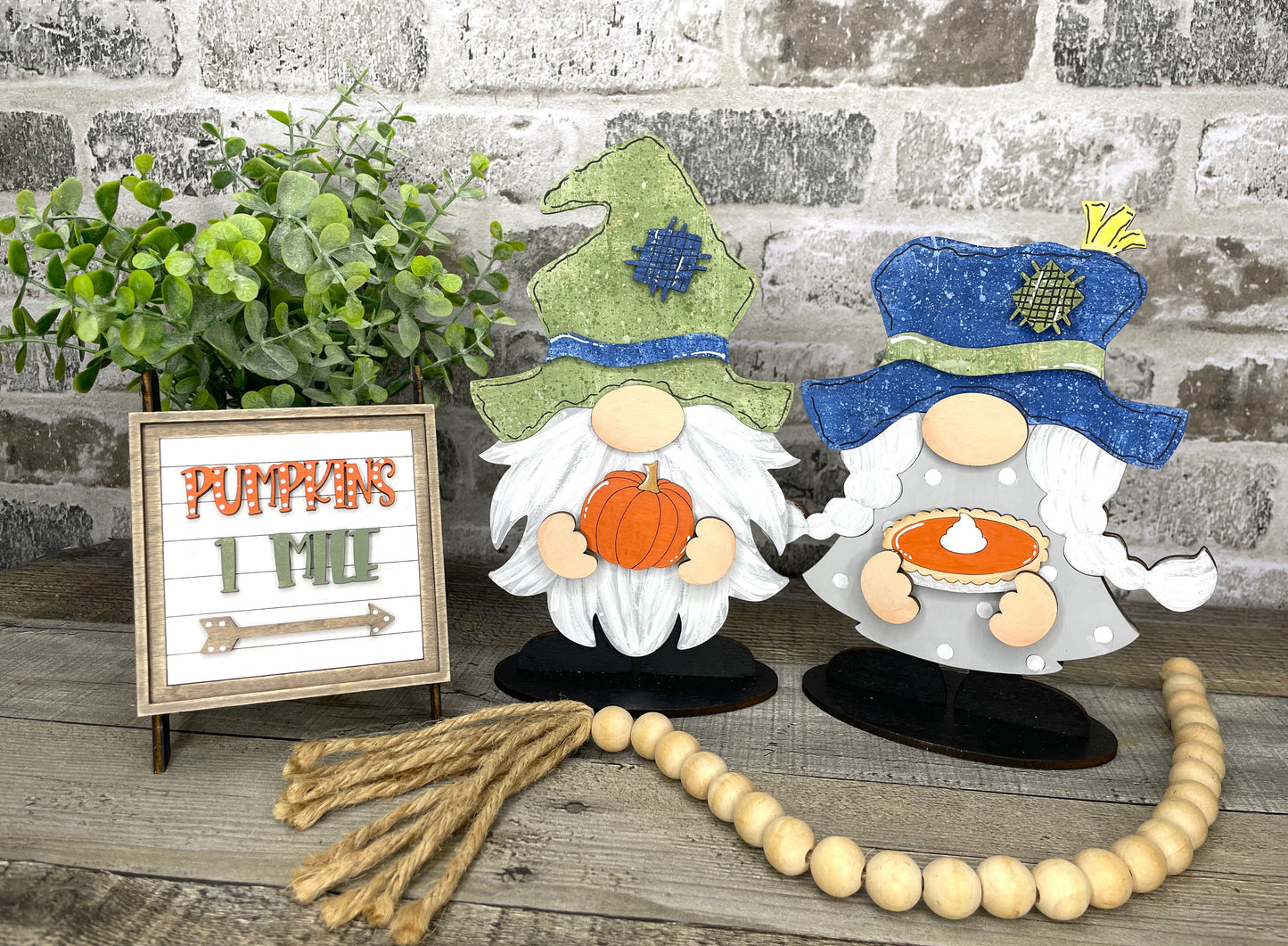Interchangeable Gnome Insert Set " Fall Pumpkins"