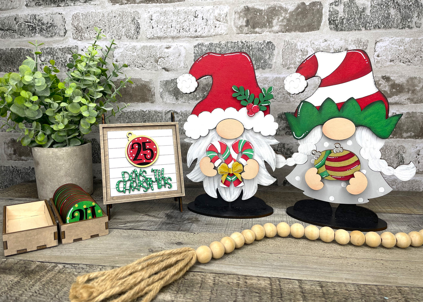 Interchangeable Gnome Insert Set "Merry Christmas"