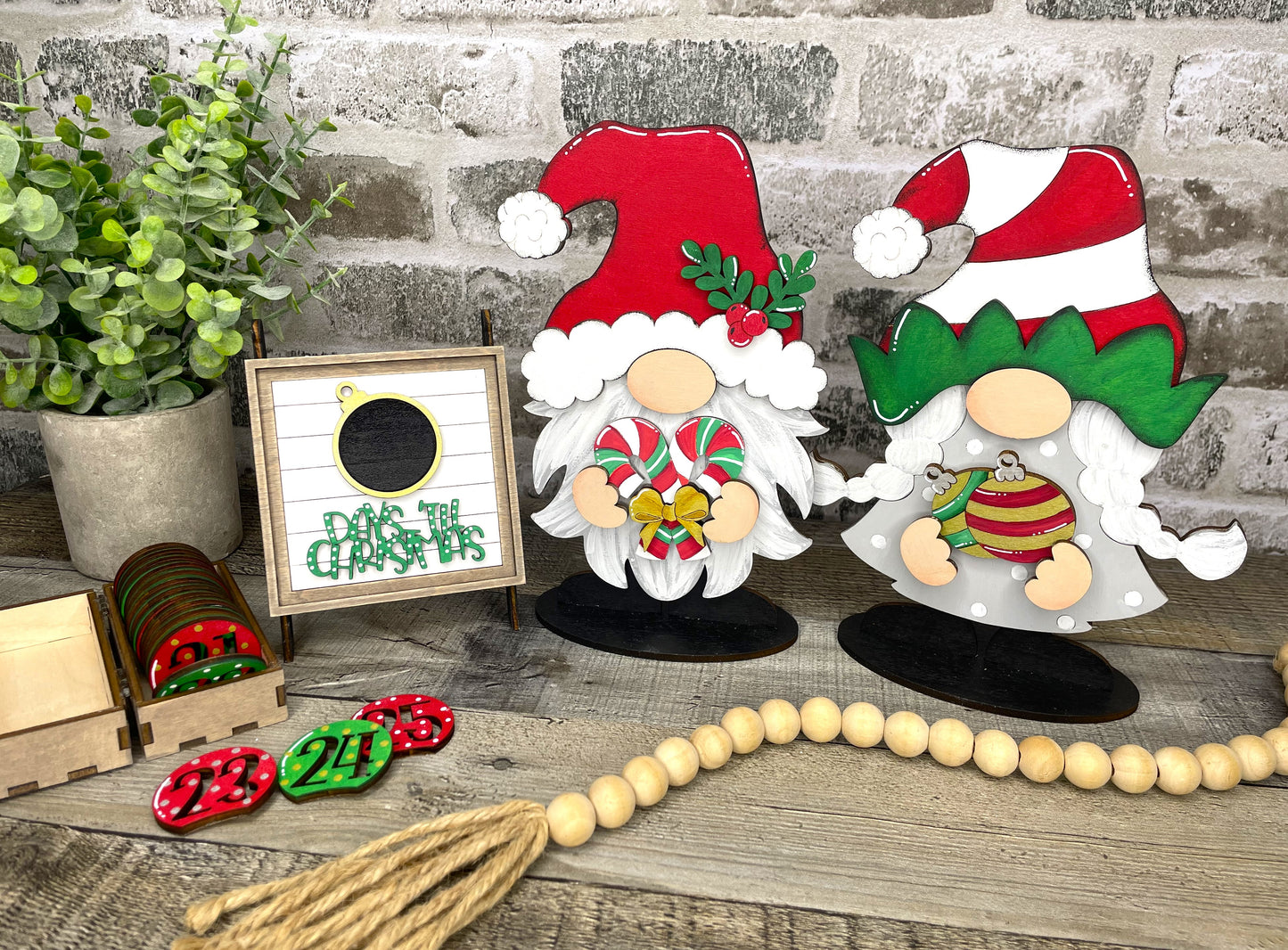 Interchangeable Gnome Insert Set "Merry Christmas"