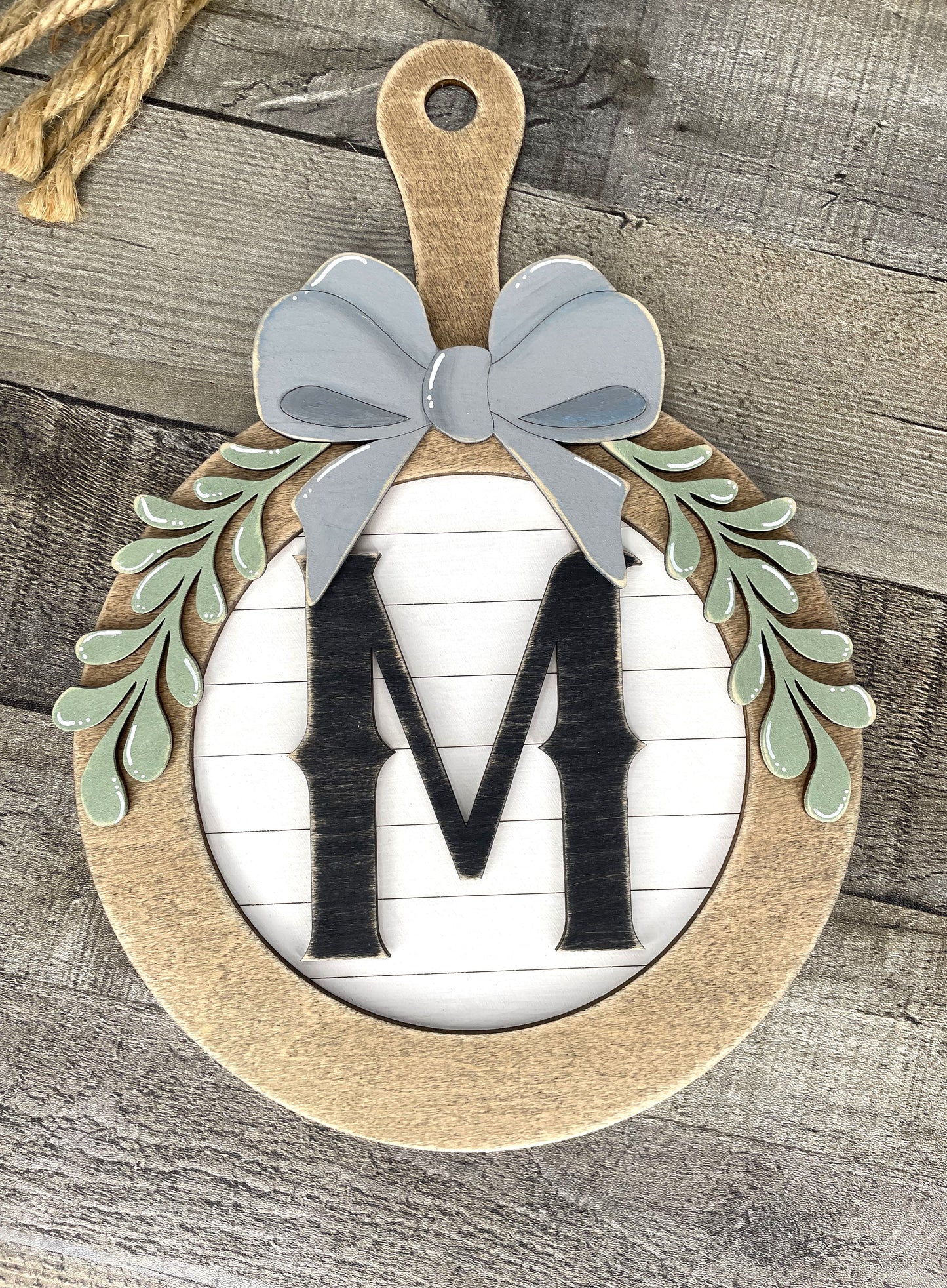 Faux Initial Shiplap Wreath