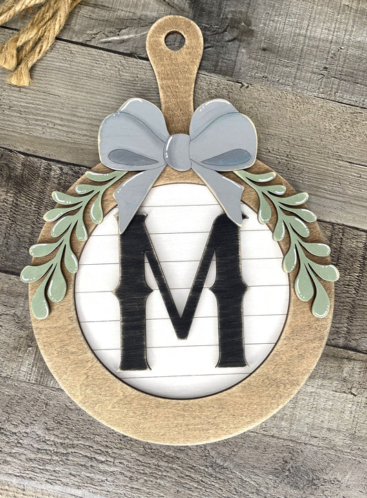 Faux Initial Shiplap Wreath