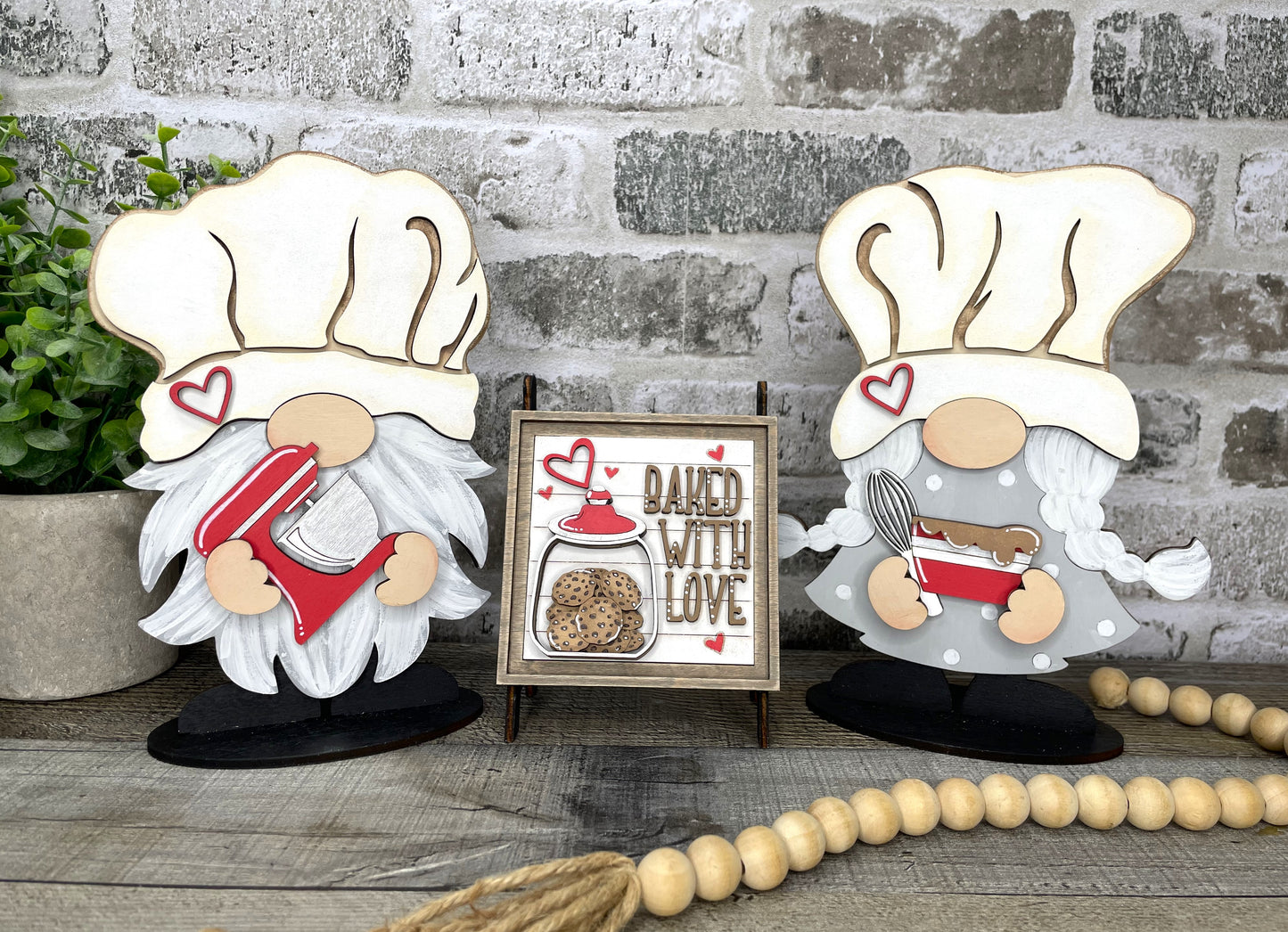 Interchangeable Gnome Insert Set "Baked W/Love"