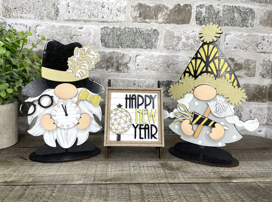 Interchangeable Gnome Insert Set "Happy New Year"