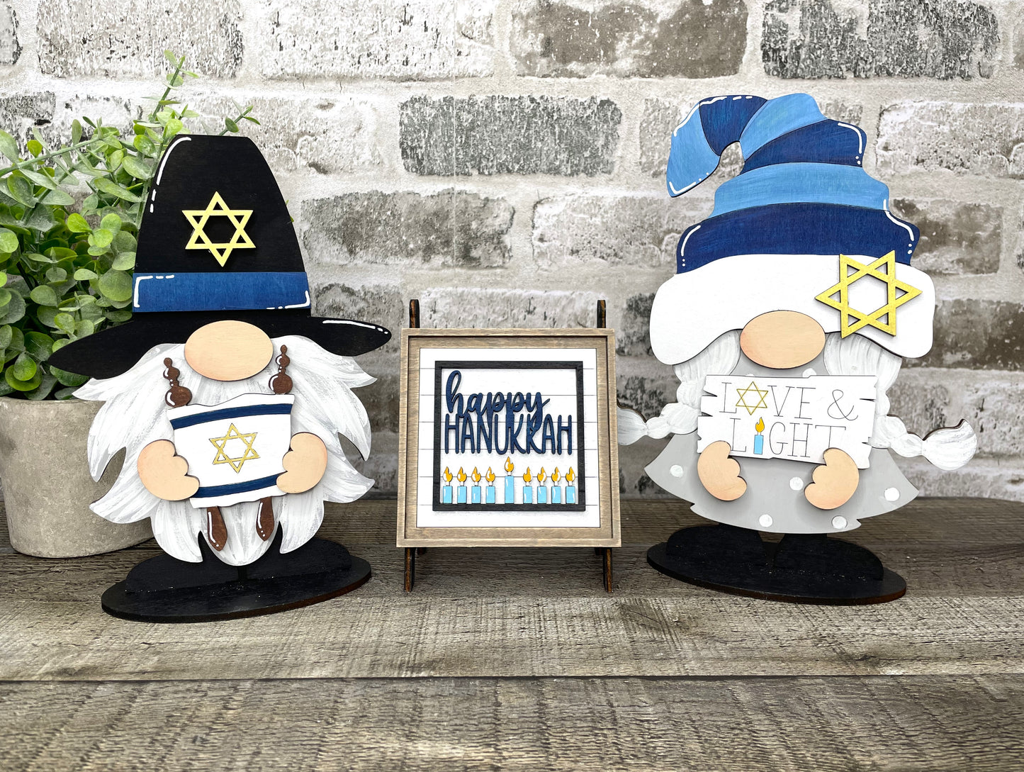 Interchangeable Gnome Insert Set "Happy Hanukkah"