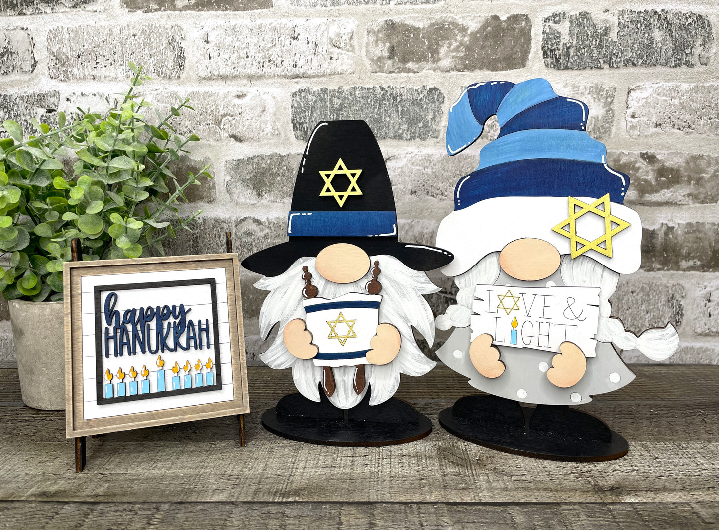 Interchangeable Gnome Insert Set "Happy Hanukkah"