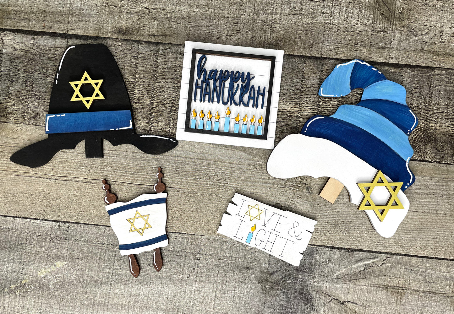 Interchangeable Gnome Insert Set "Happy Hanukkah"
