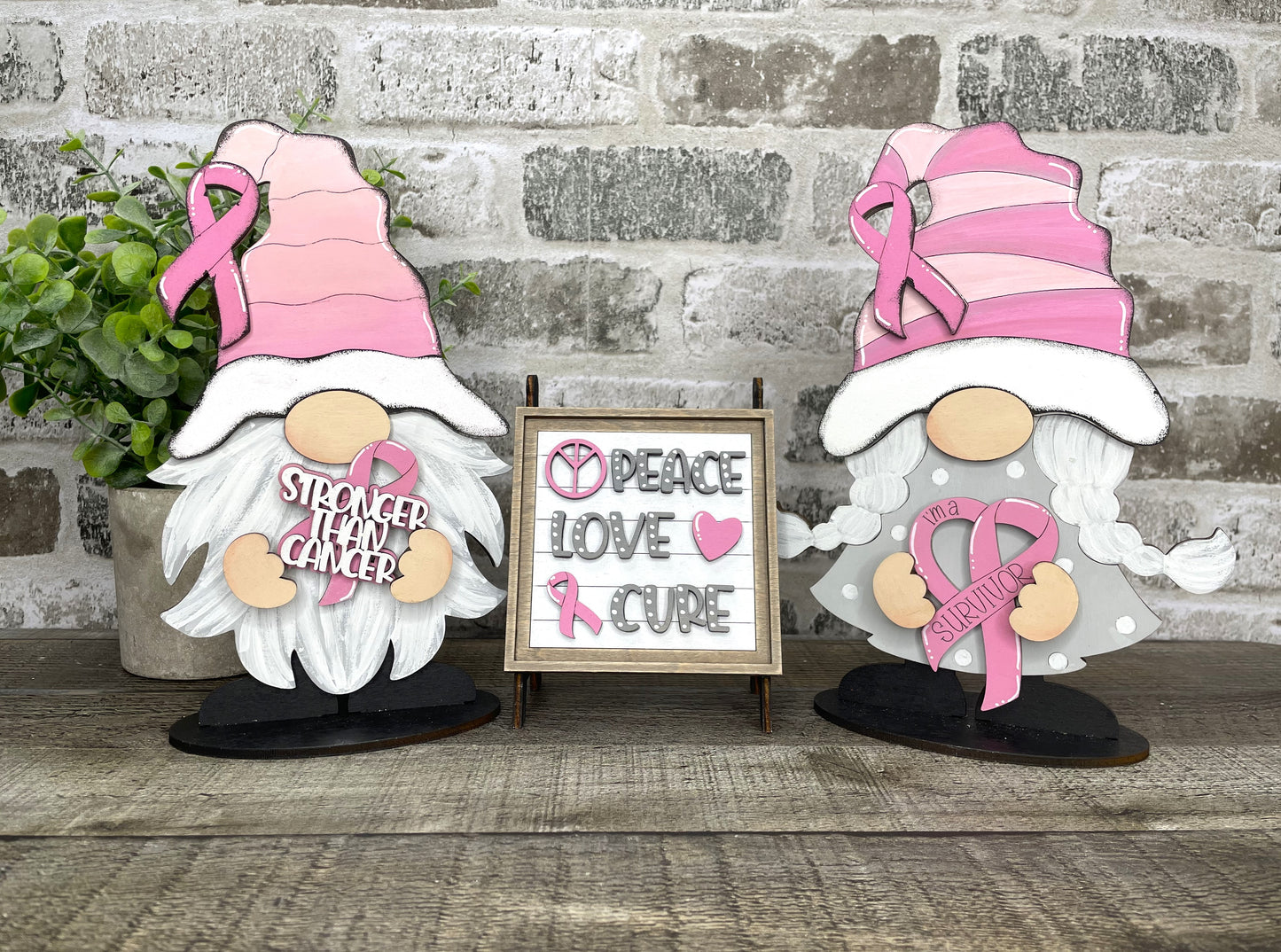 Interchangeable Gnome Insert Set "Cancer Awareness"