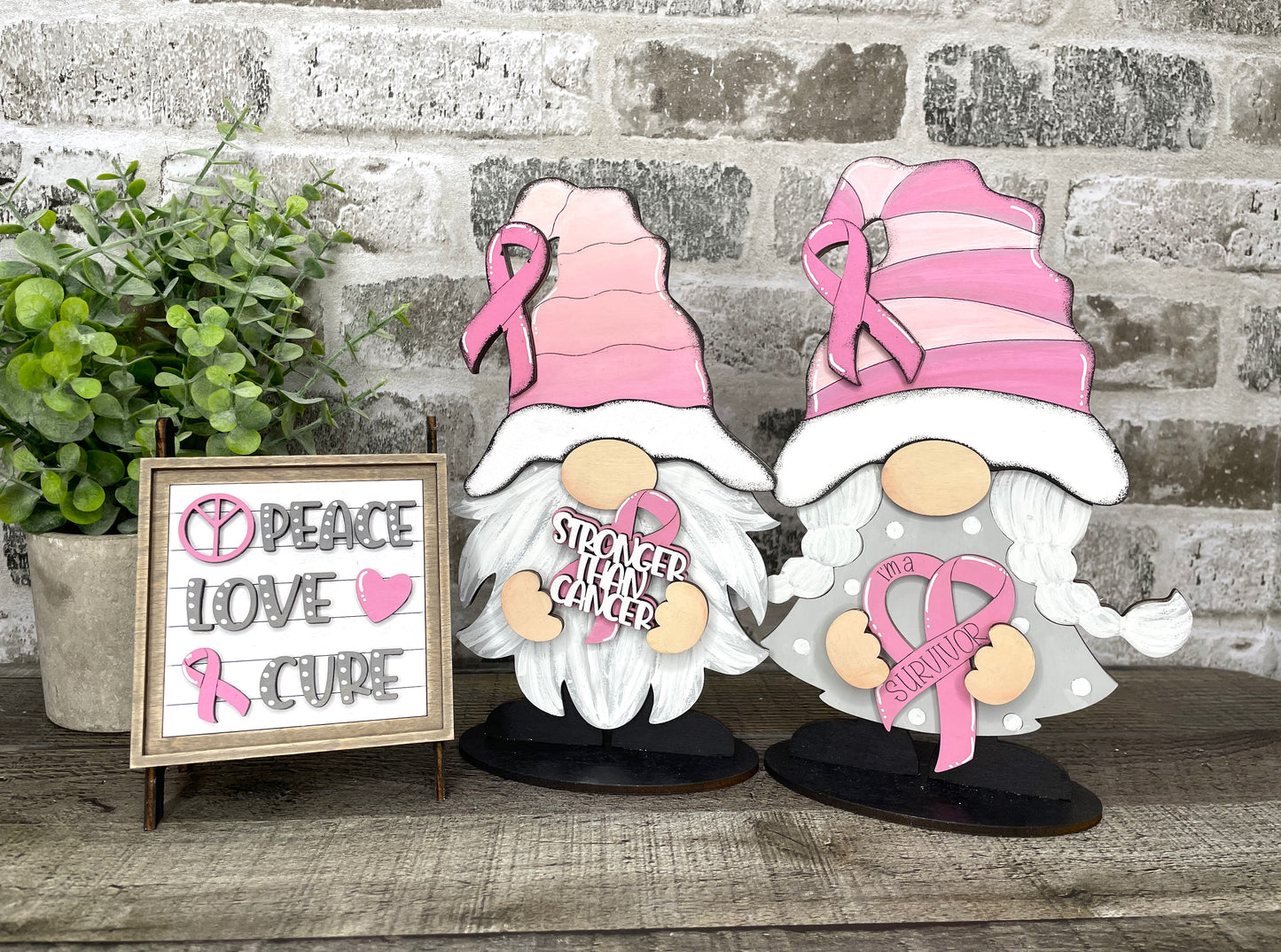 Interchangeable Gnome Insert Set "Cancer Awareness"