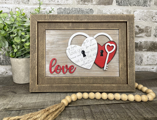 "Love Heart Key" Farmhouse Insert