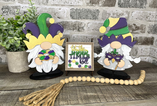 Interchangeable Gnome Insert Set "Mardi Gras"