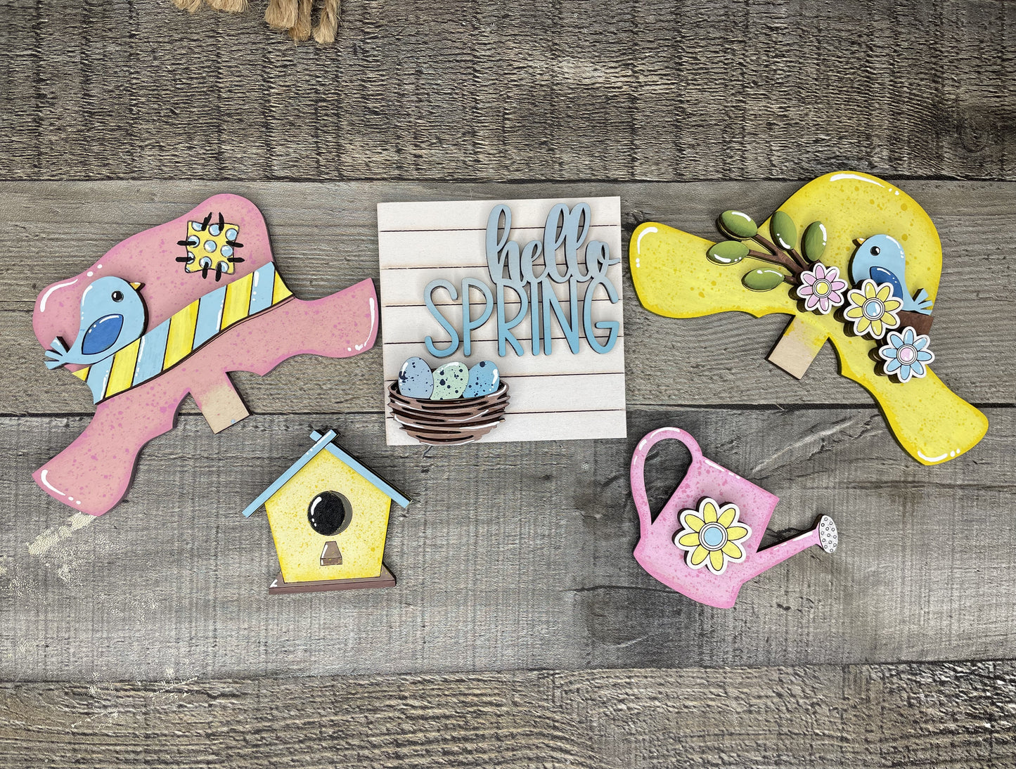 Interchangeable Gnome Insert Set "Hello spring"