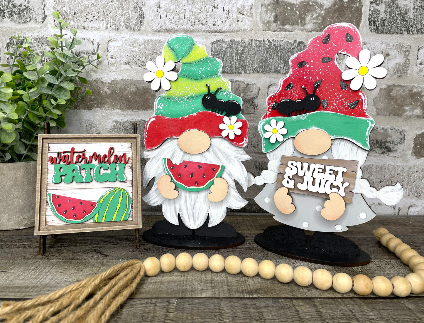 Interchangeable Gnome Insert Set "Watermelon Patch"
