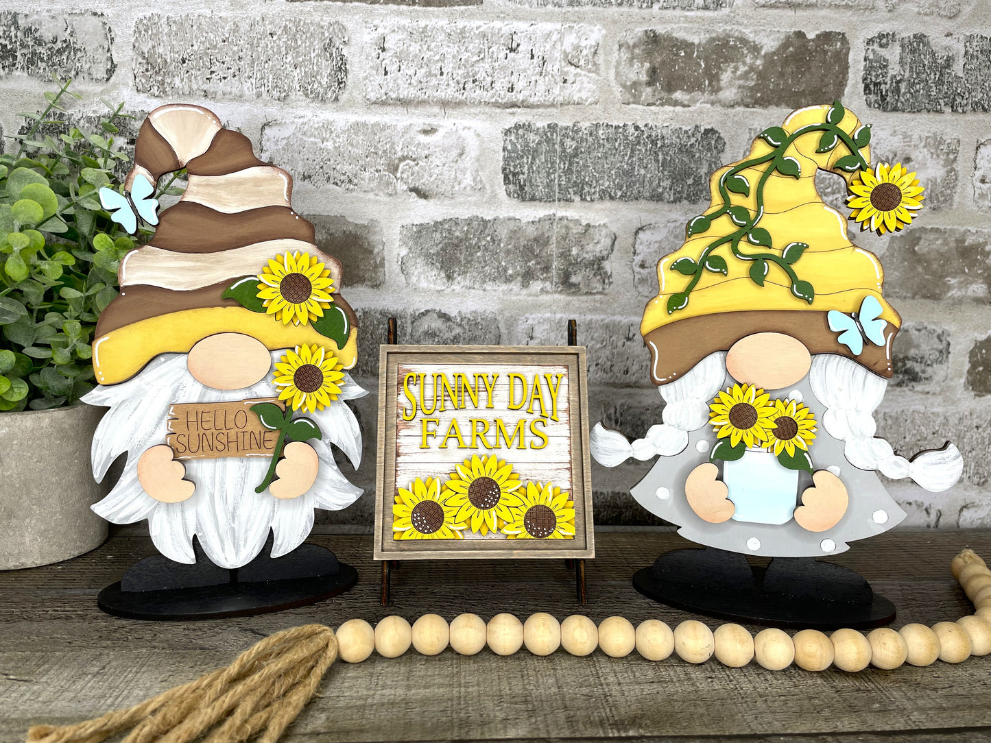 Interchangeable Gnome Insert Set "Sunflowers"