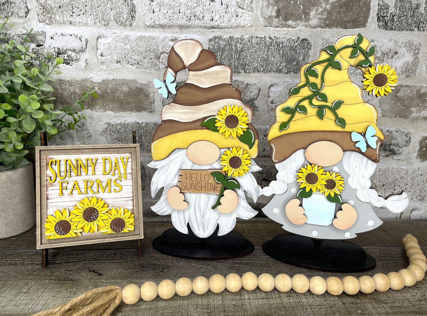 Interchangeable Gnome Insert Set "Sunflowers"