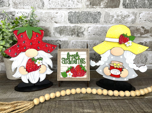 Interchangeable Gnome Insert Set "Strawberries"