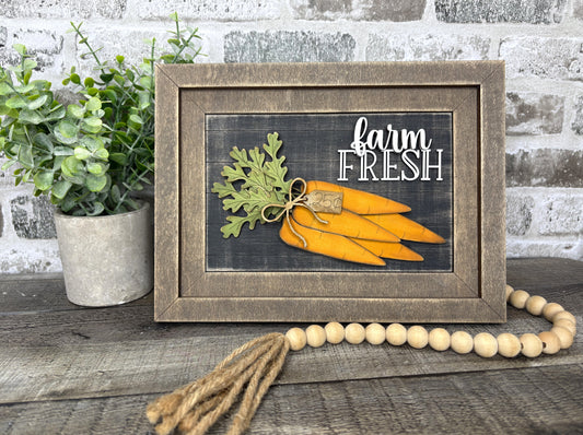 "Farm Fresh Carrots" Farmhouse Frame Insert