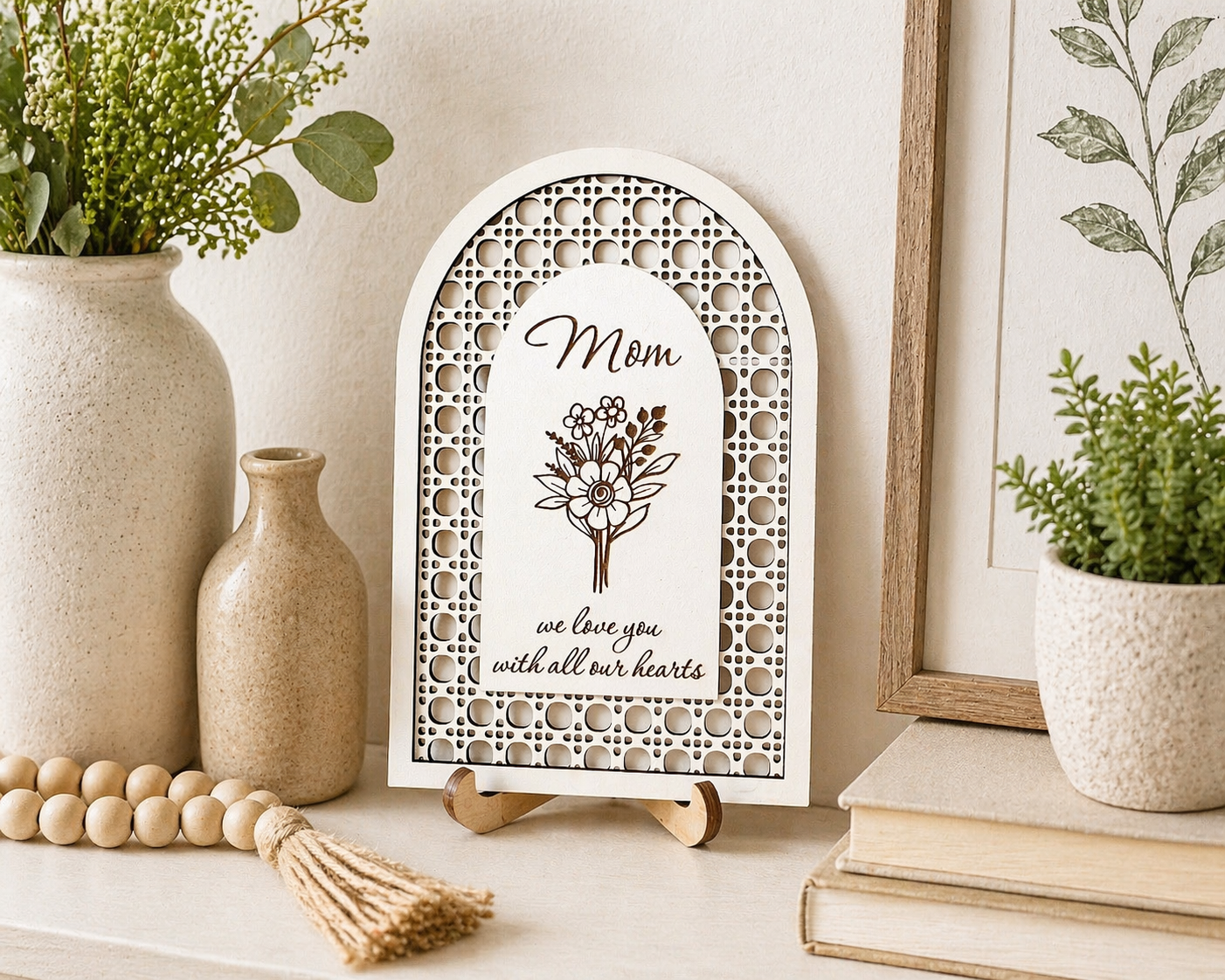 Boho Floral Mom Sign