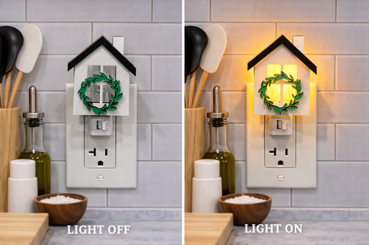 Home W/Wreath Night Light Cover