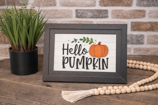 "Hello Pumpkin" Farmhouse Insert