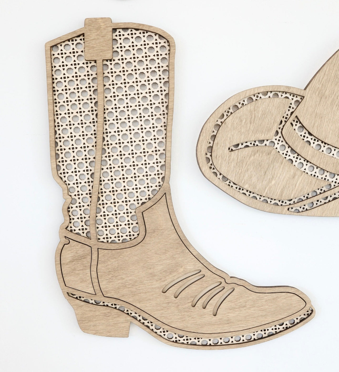 Rattan Cowboy Hat, Boot and Wood Name (added option) Nursery Decor