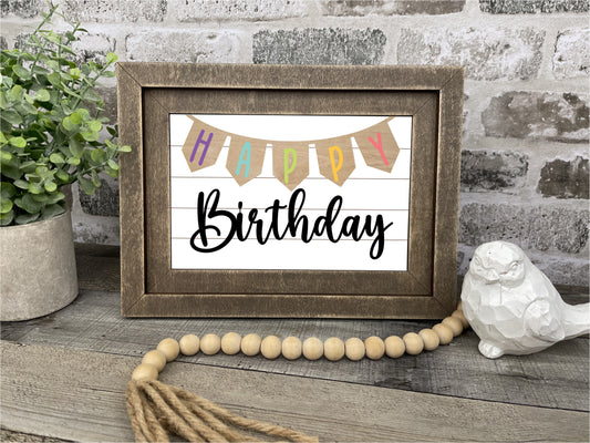"Happy Birthday Banner" Farmhouse Frame Insert