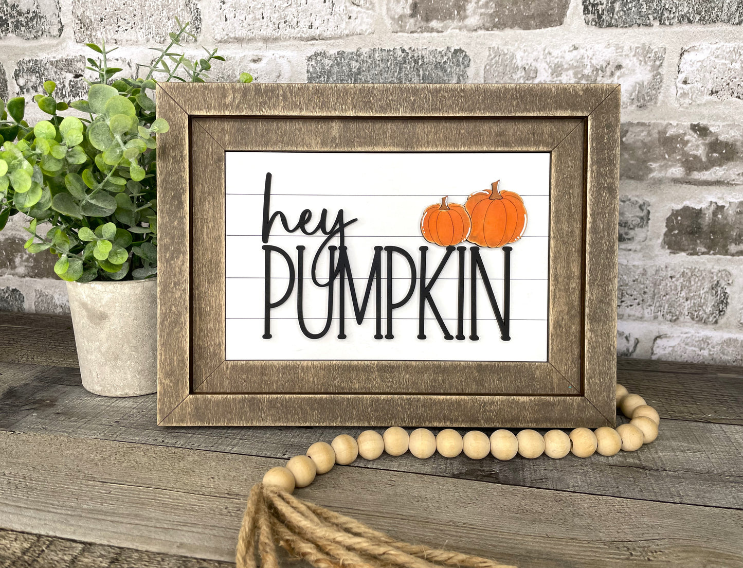 "Hey Pumpkin" Farmhouse Frame Insert