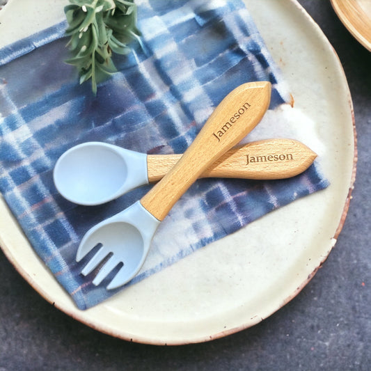 Toddler Silicone Fork & Spoon Set.