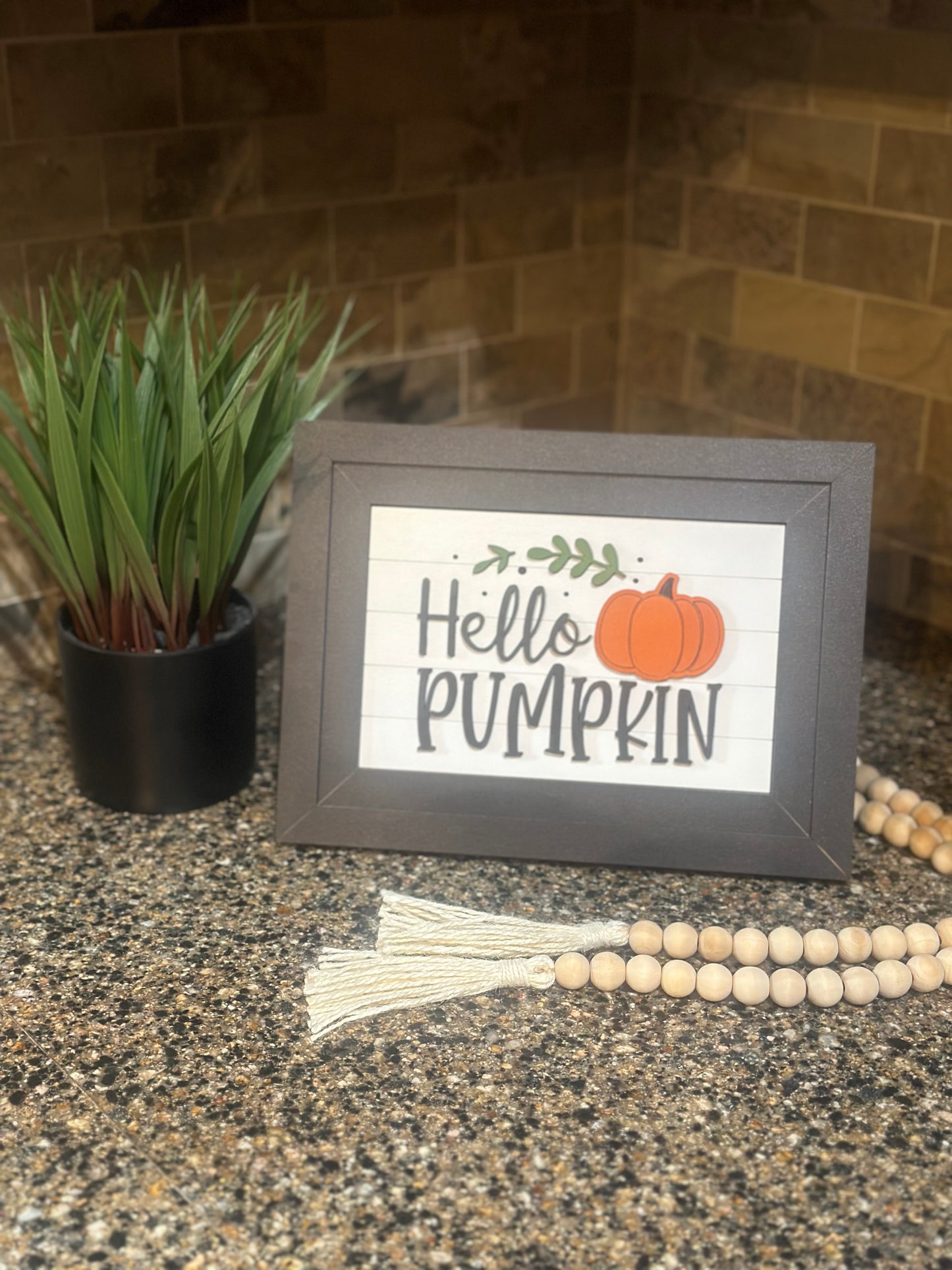 "Hello Pumpkin" Farmhouse Insert