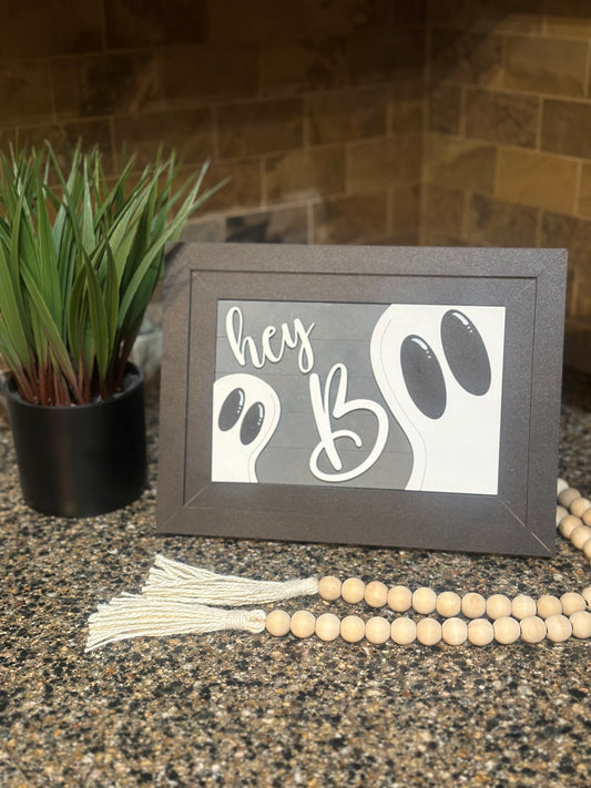 "Hey Boo" Farmhouse Insert