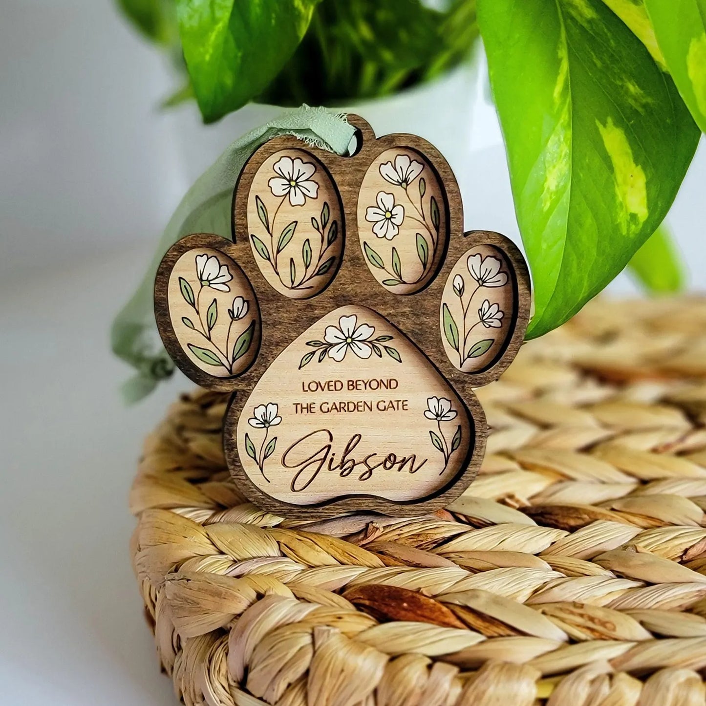 Dog Paw Memorial Ornament Charm